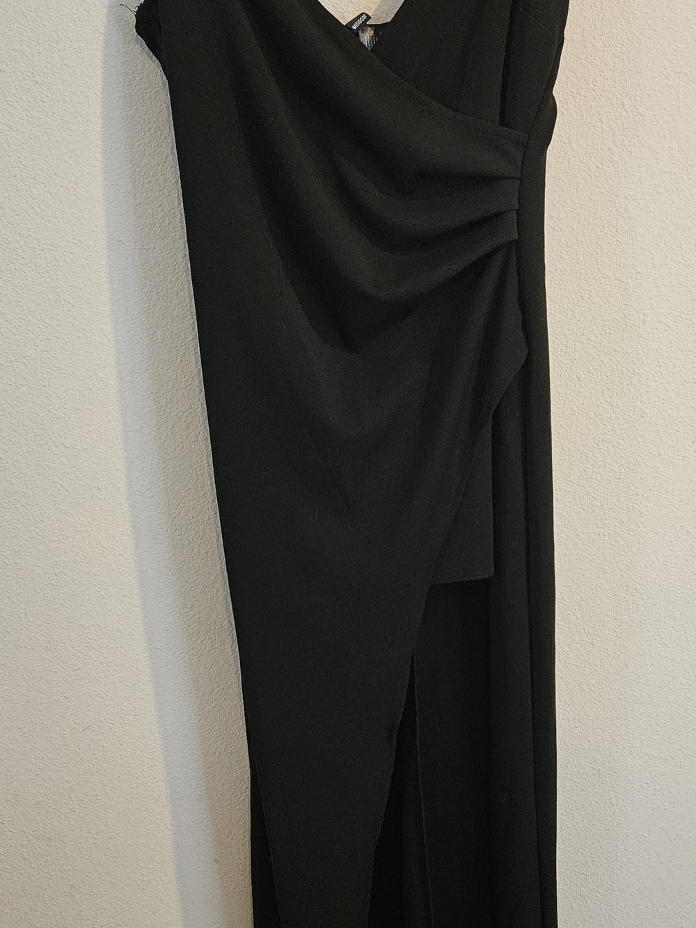 Windsor Black Asymmetrical Draped Dress